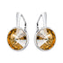 Sudraba auskari "Klaris (Golden Shadow)" ar Swarovski™ kristāliem
